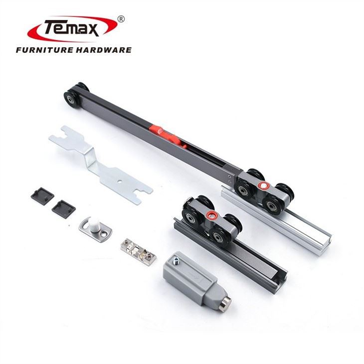 Temax Cau Meddal Gwthiad Drws Poced Agored Drws Llithro Roller Olwyn System Byffer Gyda Sinc Alloy Corff M70A